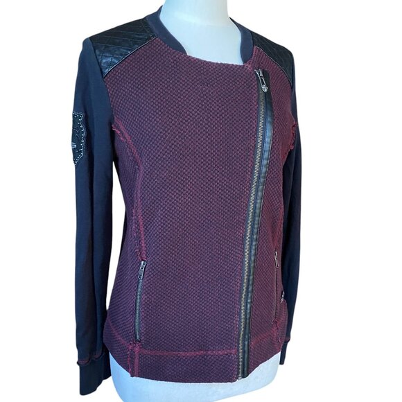 Harley-Davidson Moto Asymmetrical Zip Check Jacket Studded HD Patch Grunge Sz L - Picture 1 of 16